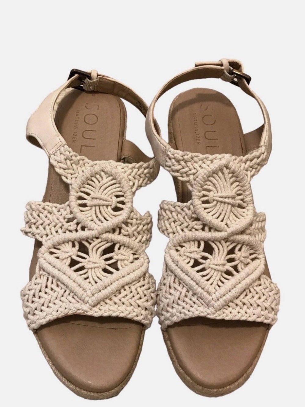 Soul Naturalizer Oasis Macrame Crochet Wedge Sandals 9